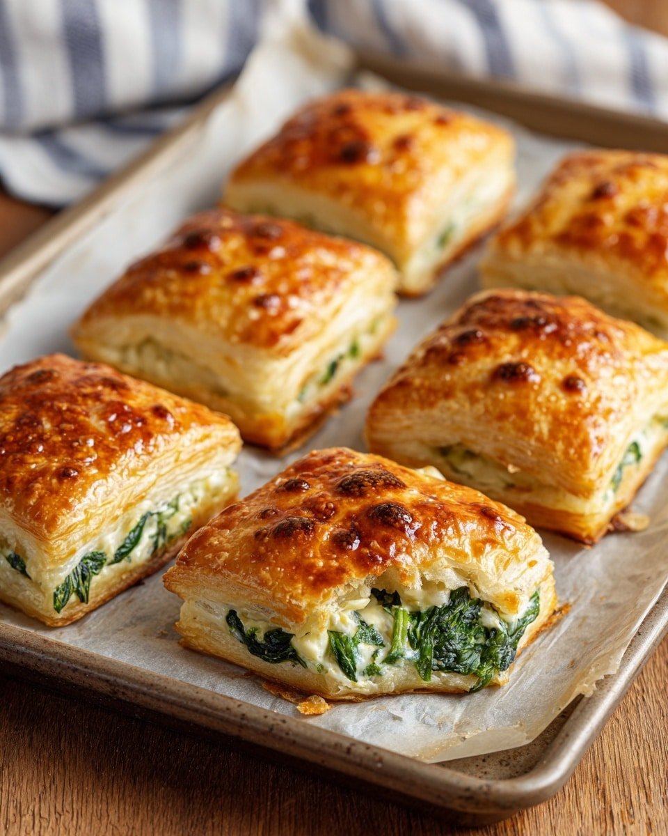 Addictive Spinach Stuffed Pastry Recipe - Recipe Image — Addictive Spinach Stuffed Pastry, savory spinach pastry, flaky spinach pastry recipe, cheesy spinach stuffed pastry, easy appetizer recipes