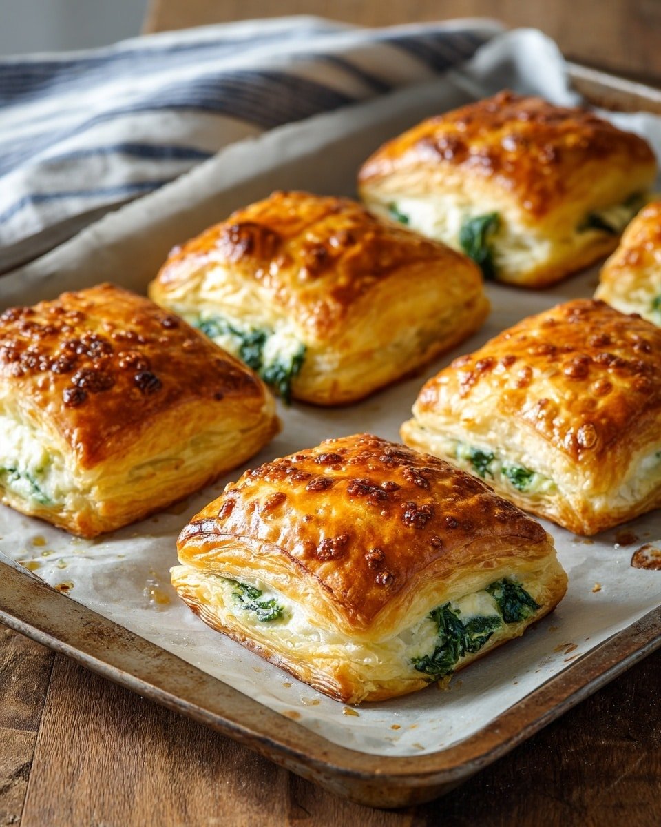 Addictive Spinach Stuffed Pastry Recipe - Recipe Image — Addictive Spinach Stuffed Pastry, savory spinach pastry, flaky spinach pastry recipe, cheesy spinach stuffed pastry, easy appetizer recipes