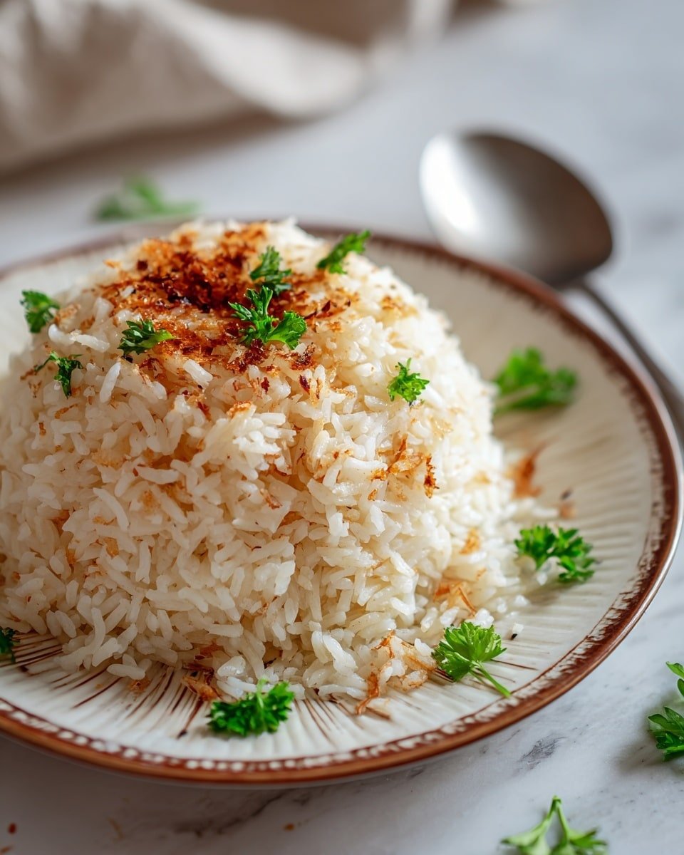 Rich and Savory Golden Onion Butter Rice Recipe - Recipe Image — Rich and Savory Golden Onion Butter Rice, caramelized onion rice side dish, easy flavorful rice recipe, comforting rice side, buttery onion rice