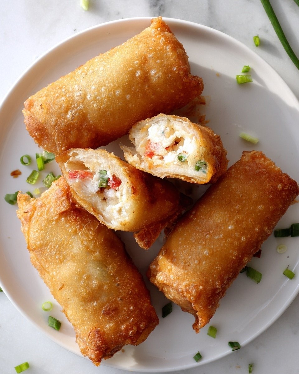 Crab Cake Egg Rolls Recipe - Recipe Image — Crab Cake Egg Rolls, crab cake egg roll recipe, crispy crab egg rolls, crab appetizer recipes, seafood egg roll ideas