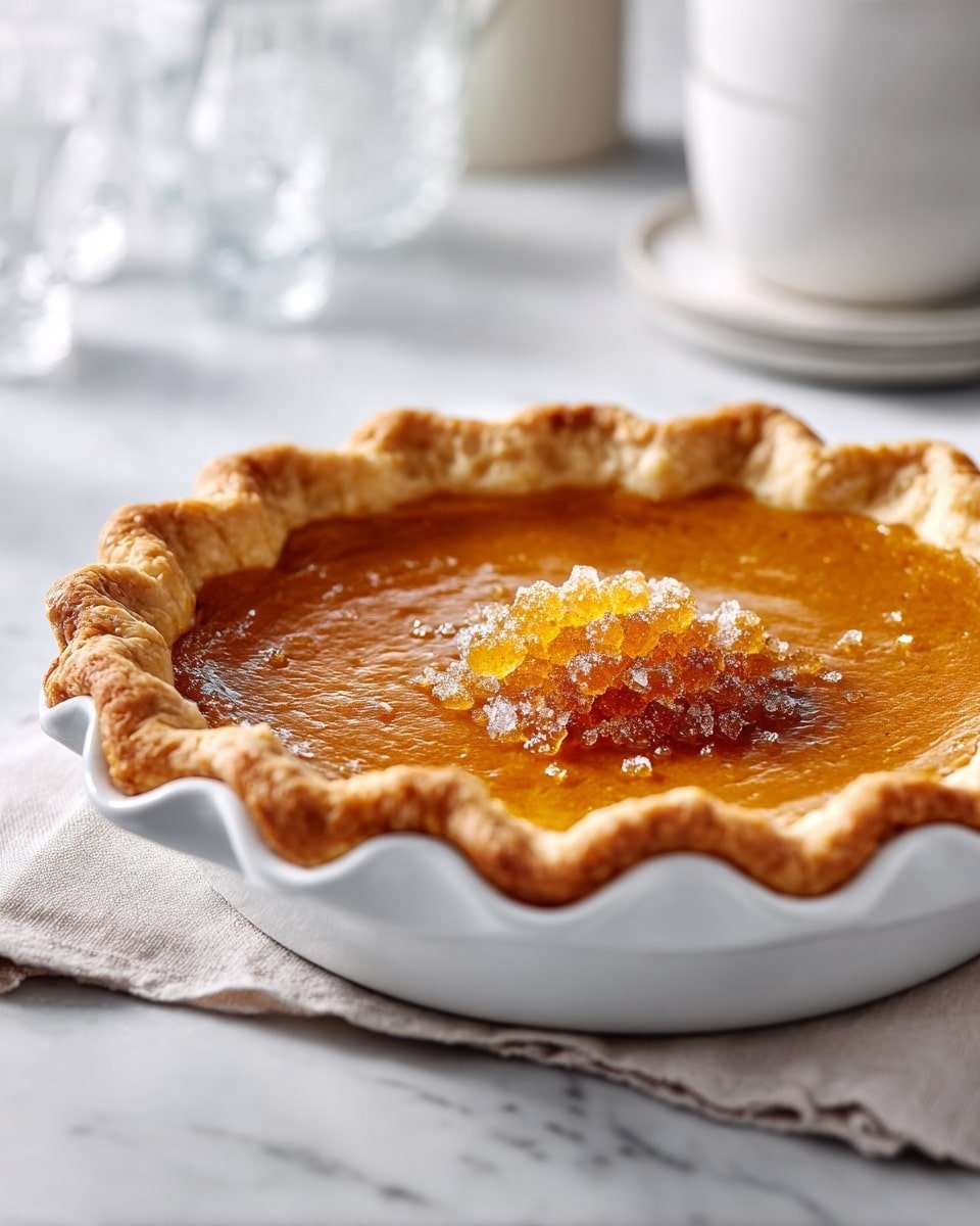 Salted Honey Pie Recipe - Recipe Image — Salted Honey Pie, honey dessert recipe, sweet and salty pie, homemade honey pie, easy dessert with honey