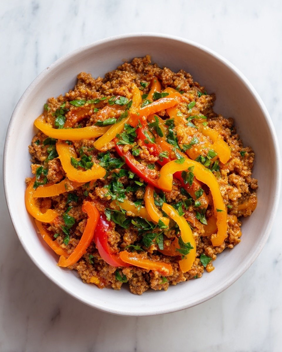 Ground Turkey and Peppers Stir-Fry Recipe - Recipe Image — Ground Turkey and Peppers Stir-Fry, healthy ground turkey stir-fry, quick veggie stir-fry with ground turkey, easy ground turkey dinner, colorful stir-fry recipes