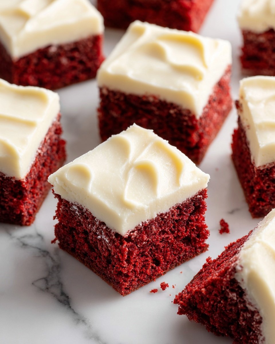 Red Velvet Brownies with Cream Cheese Frosting Recipe - Recipe Image — Red Velvet Brownies with Cream Cheese Frosting, red velvet brownies, chocolate dessert recipes, creamy frosting brownies, easy red velvet treats