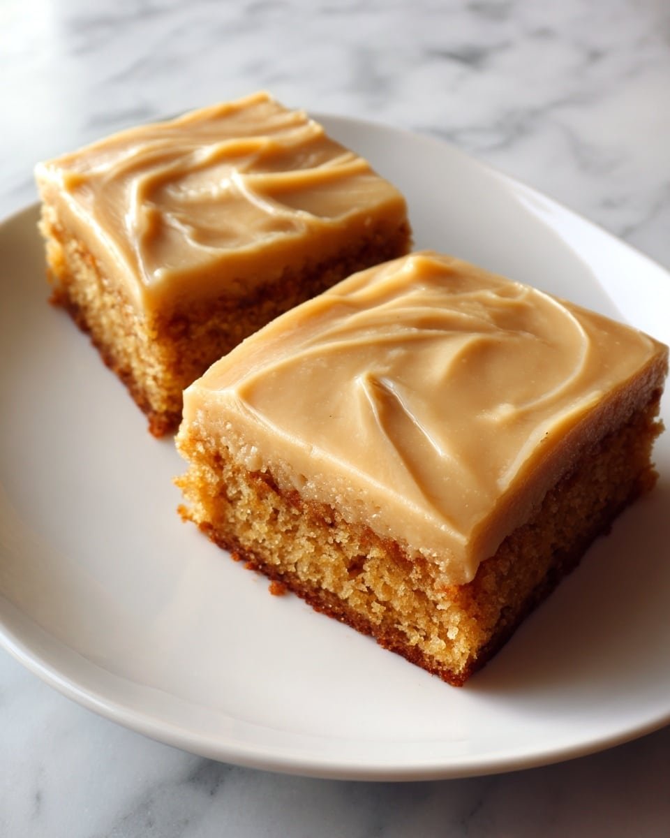 A tall cake with four dark chocolate layers and three thin white cream layers in between, all covered with smooth light brown frosting. The top has a thick layer of white cream decorated with many small white marshmallows along the edge. White cream drips gently down the sides of the cake. It is placed on a white plate with a few marshmallows scattered around it, all set on a white marbled surface. Photo taken with an iphone --ar 4:5 --v 7 — 35-Minute Sour Cream Pumpkin Bars, Pumpkin Bars with Brown-Butter Frosting, quick pumpkin dessert, easy autumn pumpkin treat, Thanksgiving pumpkin bars