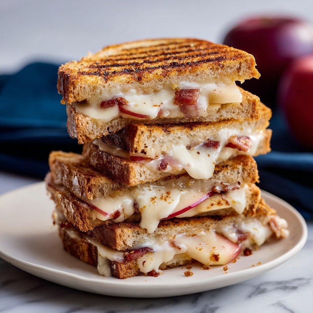 Brunch Panini with Brie, Bacon, Apple, and Honey Recipe - Recipe Image — Brunch Panini with Brie, Bacon, Apple, and Honey, cheesy bacon apple sandwich, easy brunch panini recipe, gourmet breakfast sandwich, savory sweet panini