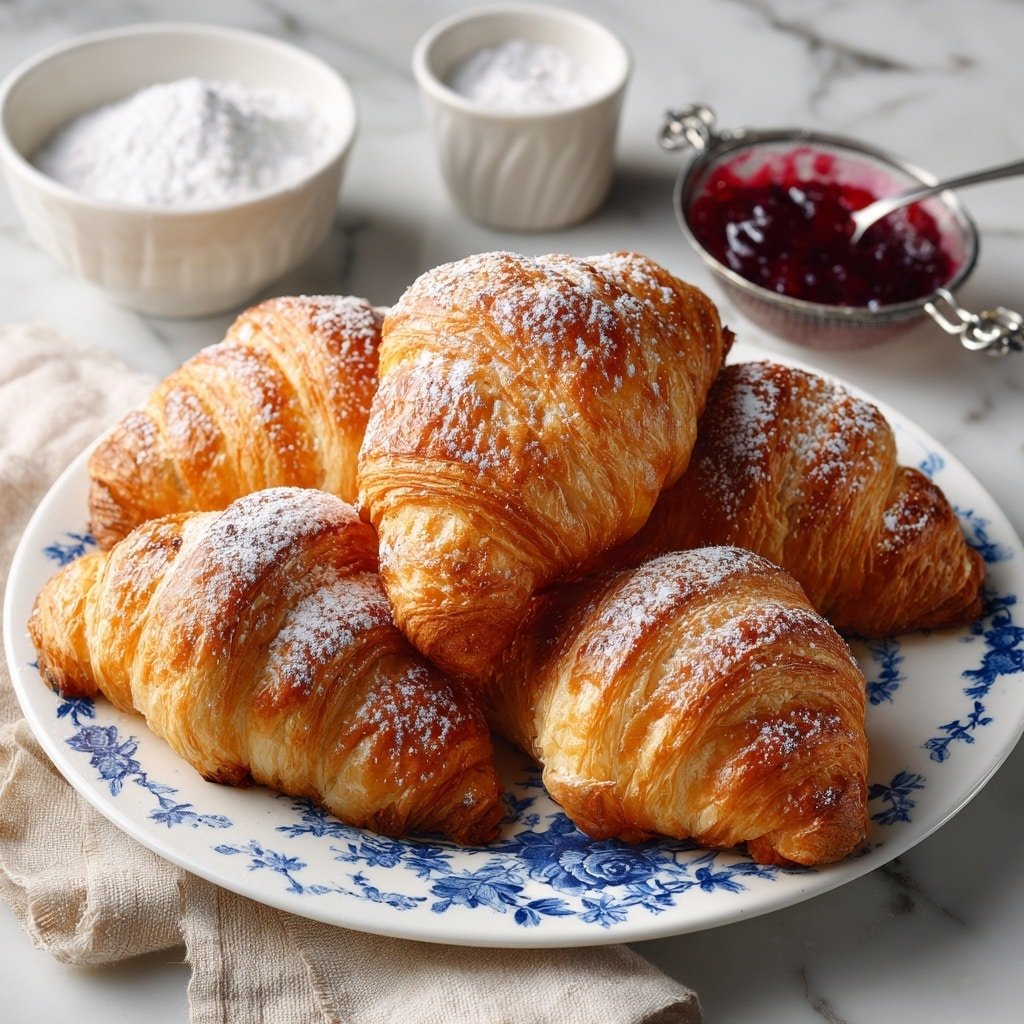 Homemade Croissants Recipe - Recipe Image — Homemade Croissants, flaky homemade croissants recipe, how to make croissants at home, buttery croissant recipe, easy homemade croissants